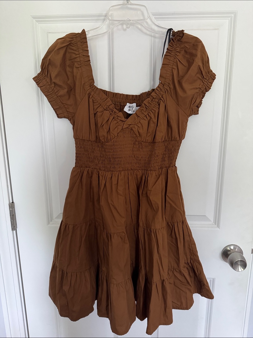 Princess Polly Brown Smocked Mini Dress